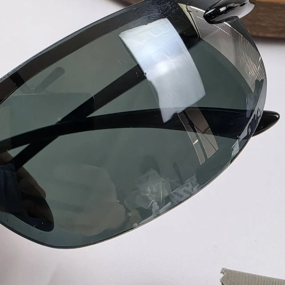 Maui Jim Banyans Sunglasses Mens 70-17-130 Black Green Polarized Wrap MJ-412-02